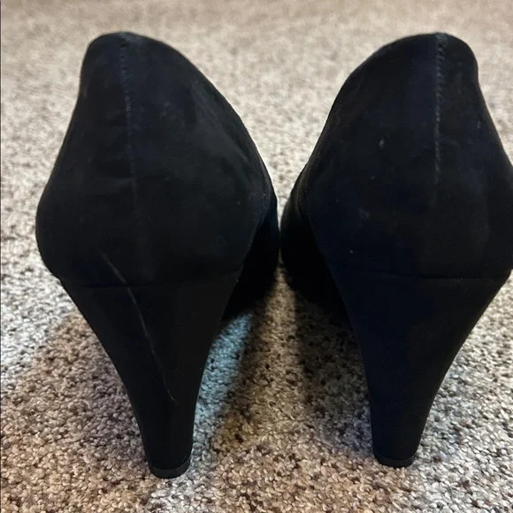 Jessica Simpson Black Suede Cash Solid Slip On Wedge Heels size 8.5 - Picture 8 of 16
